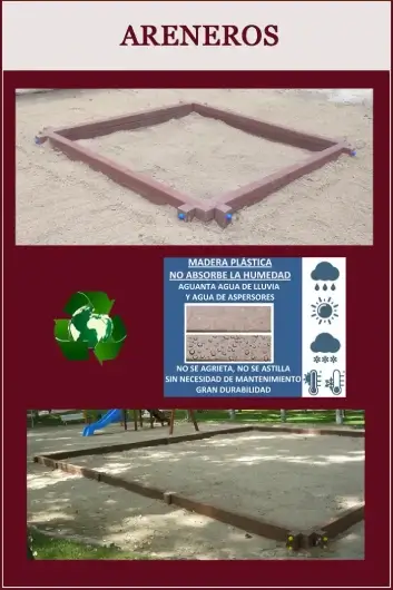areneros de madera plástica