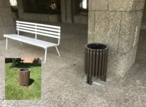 Papelera urbana de madera plástica