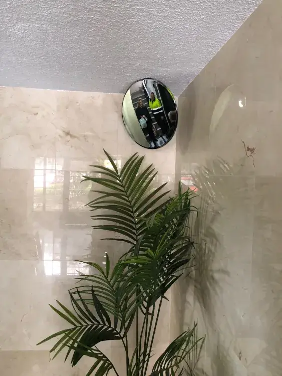 Espejo de seguridad y vigilancia en portal