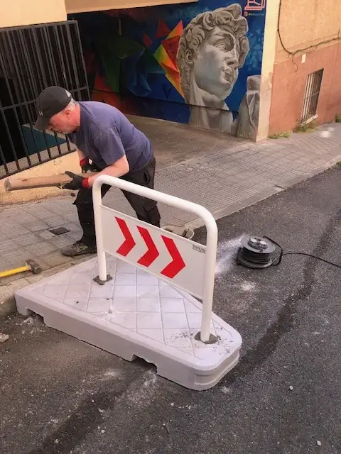 montaje de isleta de hormigon nueva