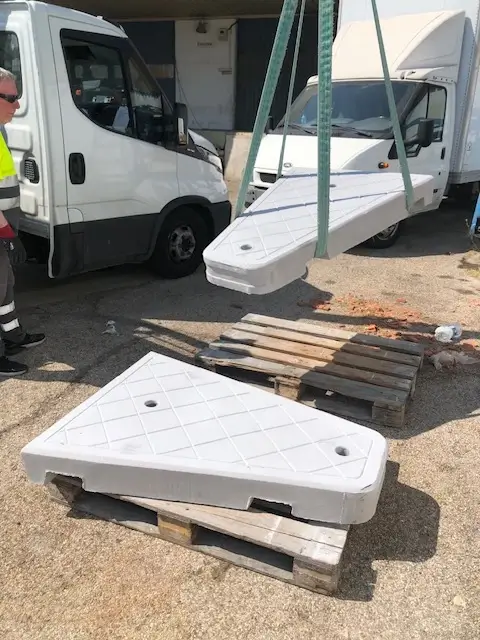 base de hormigon de isletas de vado